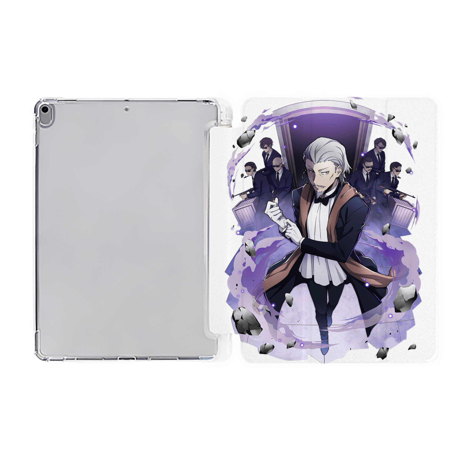 （画像用） 文豪ストレイドッグス Bungo Stray Dogs IPad ケース ペン収納付き 三つ折りスタンド PUレザー×シリコン 対応機種9.5/10.5/10.9インチ